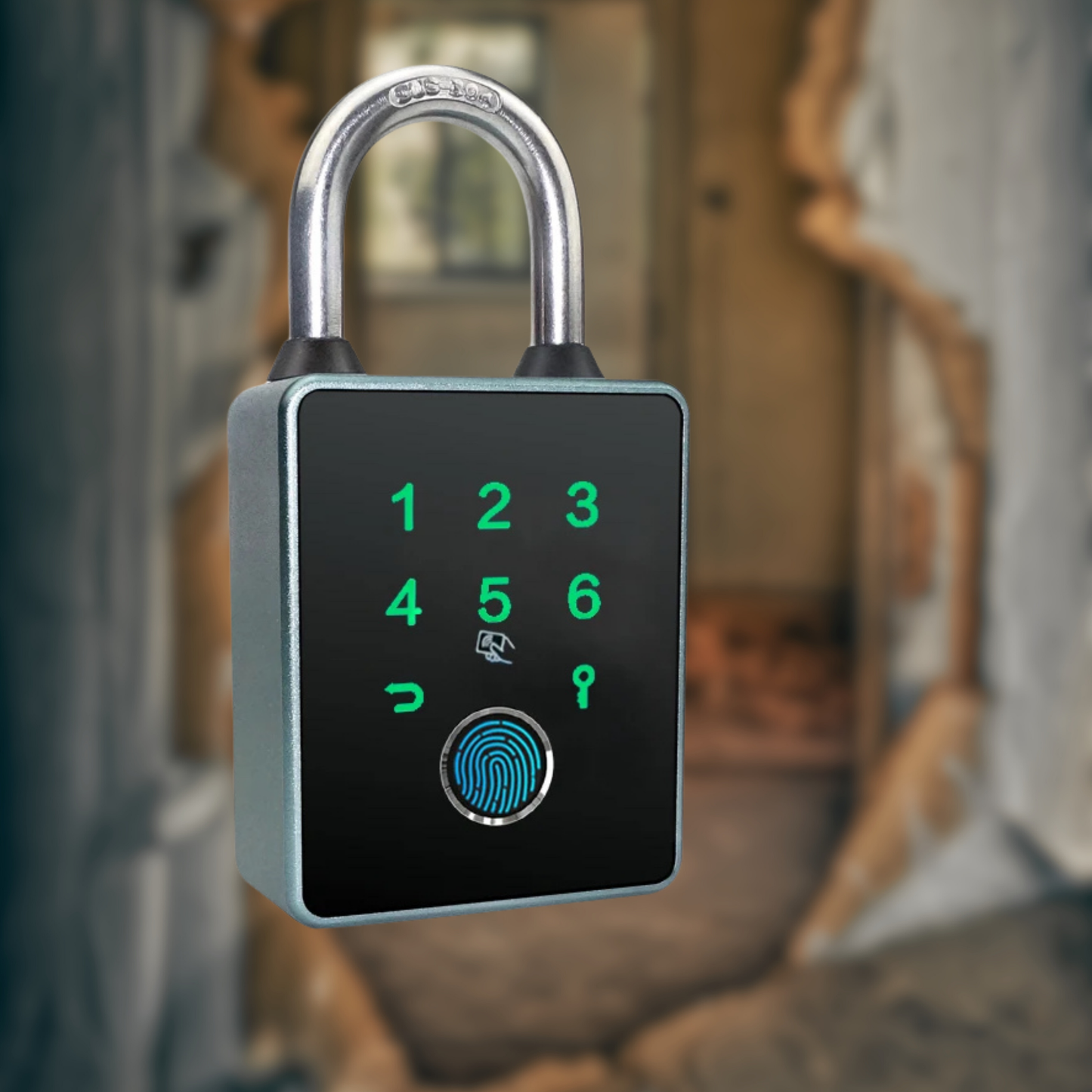 DoorWarden Smart Padlock | 5-in-1 access - Fingerprint, Bluetooth App, Password, IC card, Mechanical Key | Keyless entry for Home, Office, Shop, Bike, Trunk
