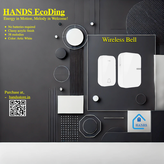 EcoDing Kinetic Doorbell | Color Artic White | Wireless | No batteries needed