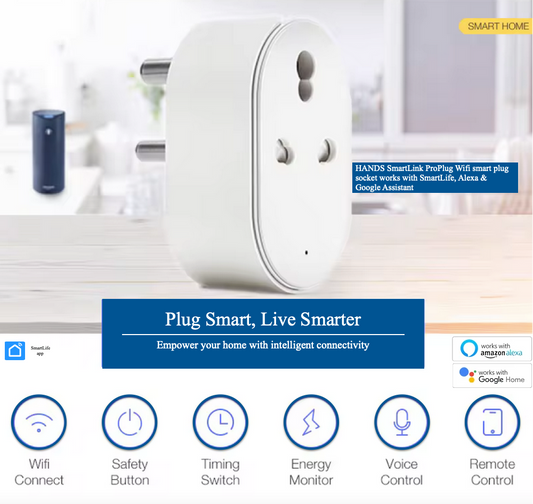SmartProPlug | Smart Plug for Heavy Appliances with Energy Monitoring, 16A, Compatible with Alexa and Google Home, Wi-Fi Enabled, White