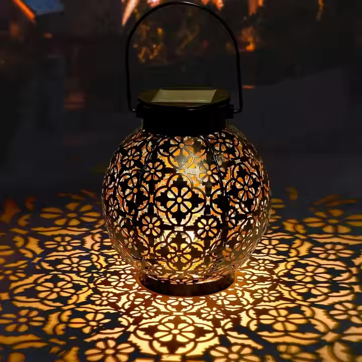 SolarFloret: Decorative Solar Lantern | Floral Pattern Outdoor LED Light for Garden, Balcony, Patio & Tabletop Decor