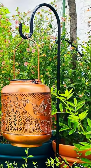SolarSparrow: Decorative Garden Lantern | Bird Shadow Projection | Solar Powered Outdoor Light for Patio, Lawn & Balcony Décor