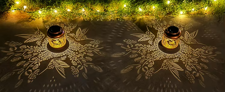 SolarSparrow: Decorative Garden Lantern | Bird Shadow Projection | Solar Powered Outdoor Light for Patio, Lawn & Balcony Décor