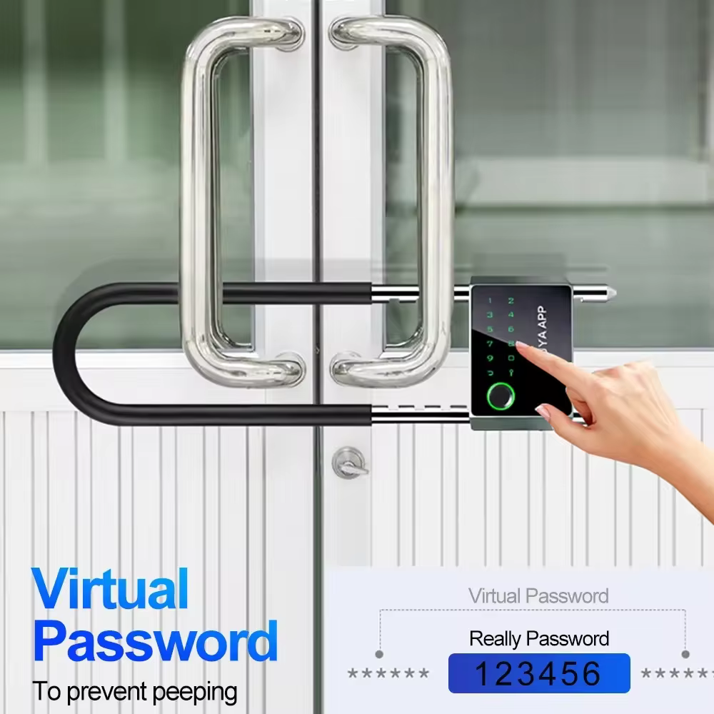 Titan U-Lock: Ultimate 5-in-1 Smart U Shape Lock for Doors, Cabinets, Bikes, and Gates with Multiple Unlock Modes (Fingerprint, PIN, Bluetooth, NFC, Key)