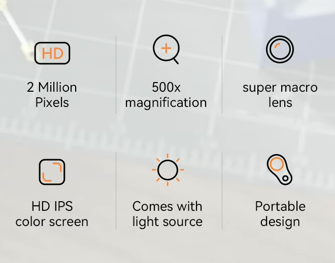pocket microscope 500x magnification hd screen