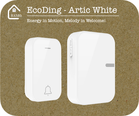 EcoDing Kinetic Doorbell | Color Artic White | Wireless | No batteries needed