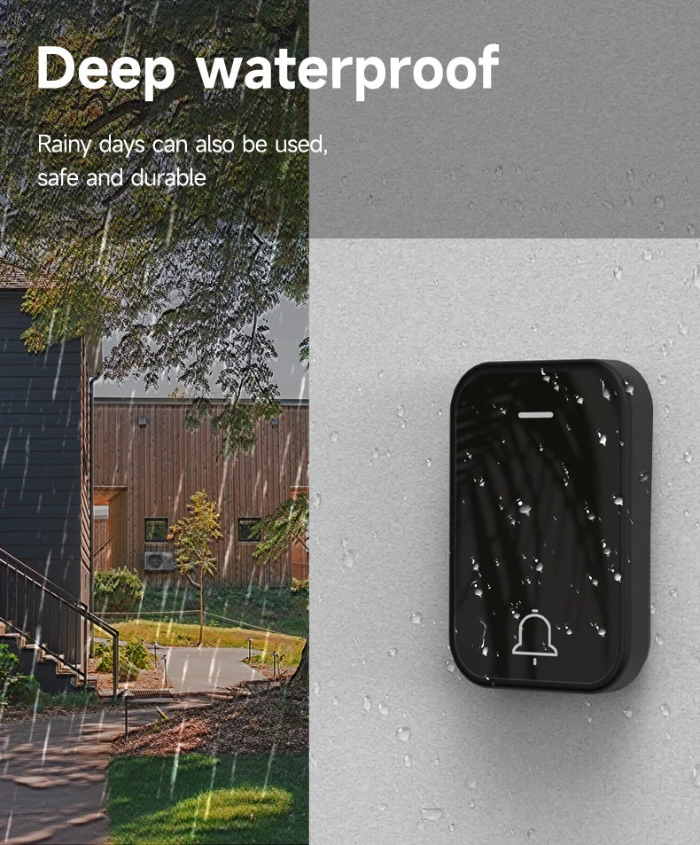 EcoDing Kinetic Doorbell | Color Raven Black | Wireless | No batteries needed