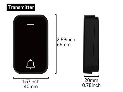 EcoDing Kinetic Doorbell | Color Raven Black | Wireless | No batteries needed