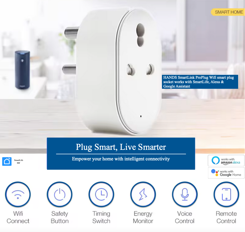 SmartProPlug | Smart Plug for Heavy Appliances with Energy Monitoring, 16A, Compatible with Alexa and Google Home, Wi-Fi Enabled, White