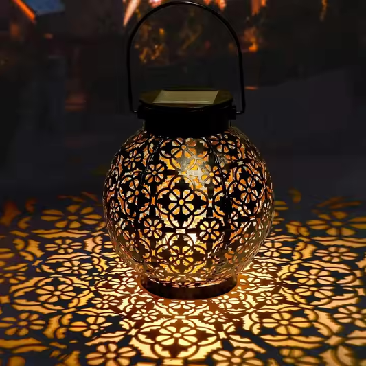 SolarFloret: Decorative Solar Lantern | Floral Pattern Outdoor LED Light for Garden, Balcony, Patio & Tabletop Decor