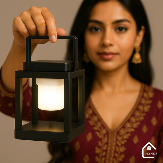 SolarHalo: Solar Lantern Indoor Outdoor Waterproof | Warm White LED | Vintage Hanging Light for Garden, Patio, Balcony & Decor