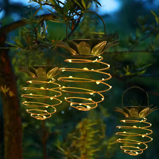 SolarPineapple: Lantern Outdoor Hanging Lights | Decorative LED Garden Lights for Patio, Trees & Balcony – Warm White Glow