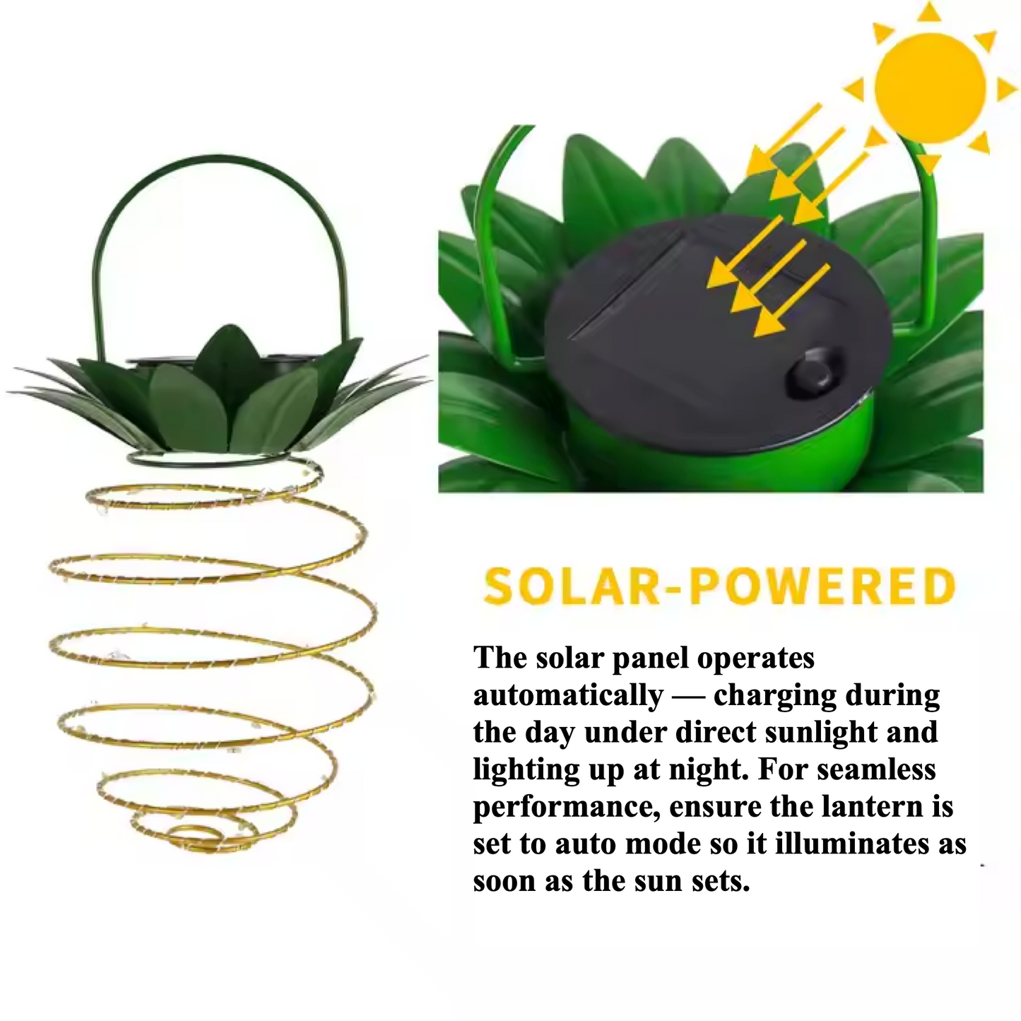 SolarPineapple: Lantern Outdoor Hanging Lights | Decorative LED Garden Lights for Patio, Trees & Balcony – Warm White Glow