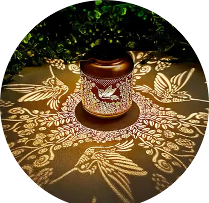 SolarSparrow: Decorative Garden Lantern | Bird Shadow Projection | Solar Powered Outdoor Light for Patio, Lawn & Balcony Décor
