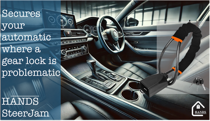 SteerJam: Universal Car Steering Wheel Lock with Seat Belt Locking for Automatic & Manual Transmission Cars, Anti-Theft Device for Cars