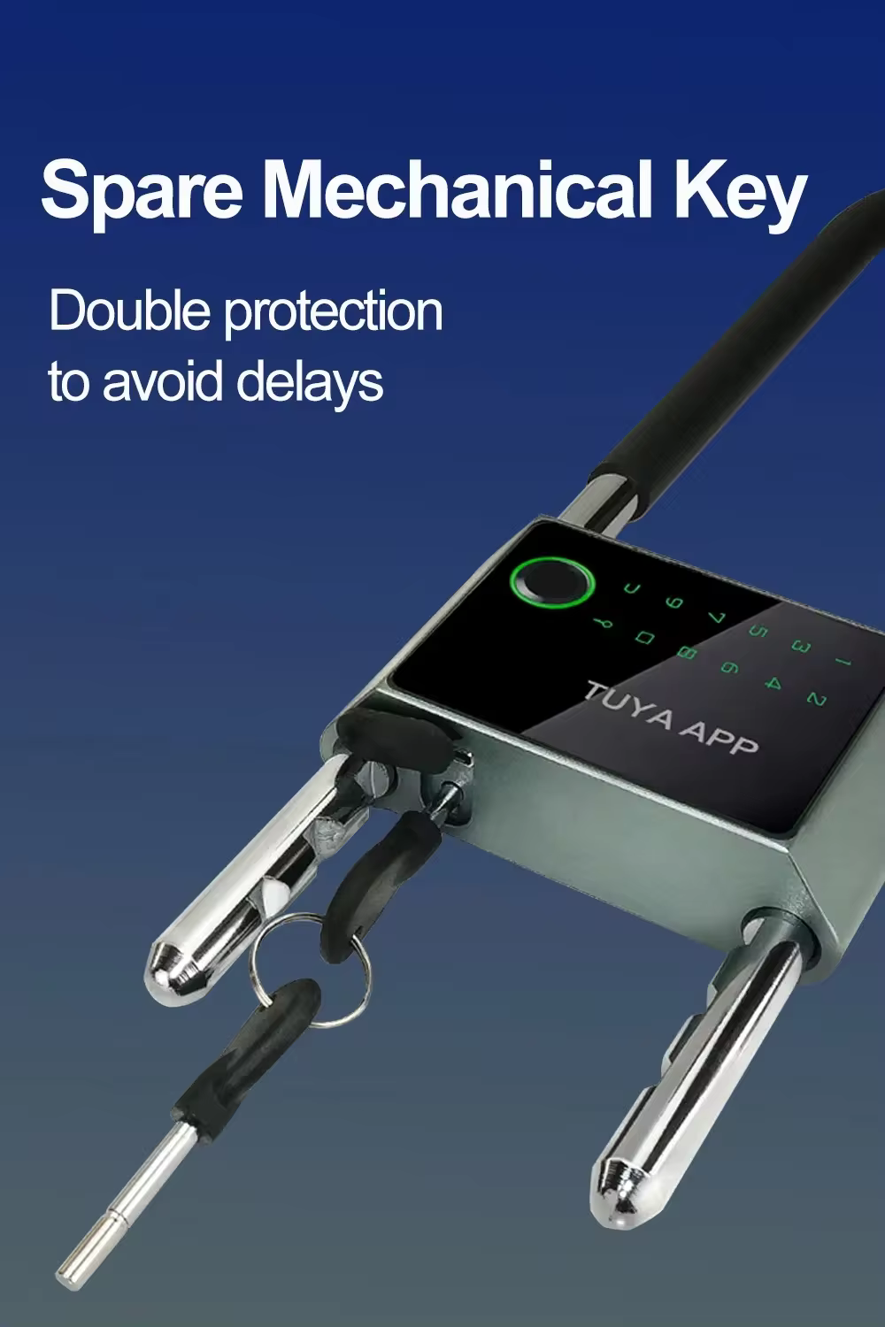 Titan U-Lock: Ultimate 5-in-1 Smart U Shape Lock for Doors, Cabinets, Bikes, and Gates with Multiple Unlock Modes (Fingerprint, PIN, Bluetooth, NFC, Key)