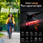 BlinkRider: 5 in 1 Bicycle Rear LED Light | Turn Signal Indicators | Horn | Bike Shield Alarm | Emergency Blinkers | Rechargeable Battery and Wireless Remote for Manual and Electric Bicycles